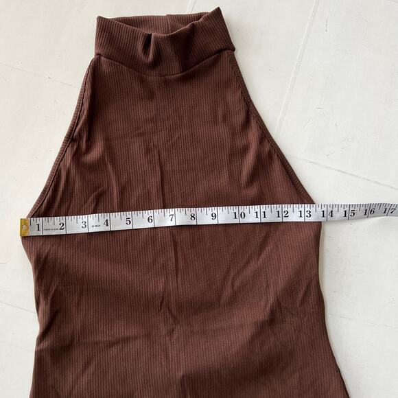 New FASHION NOVA Claire Halter Snatched Mini Dress - Coco Women’s SIZE L - Picture 5 of 9